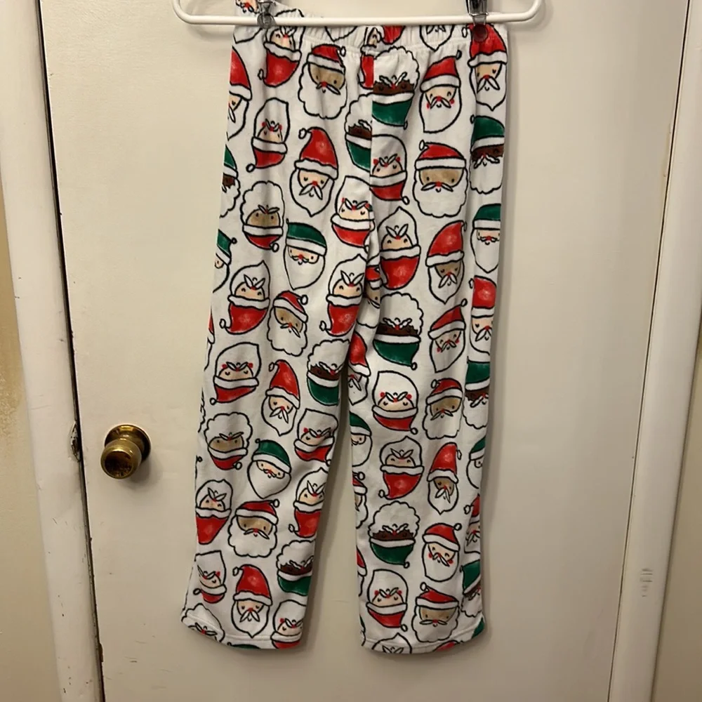Carters Kids Pajama Pants White/Santa Size 12